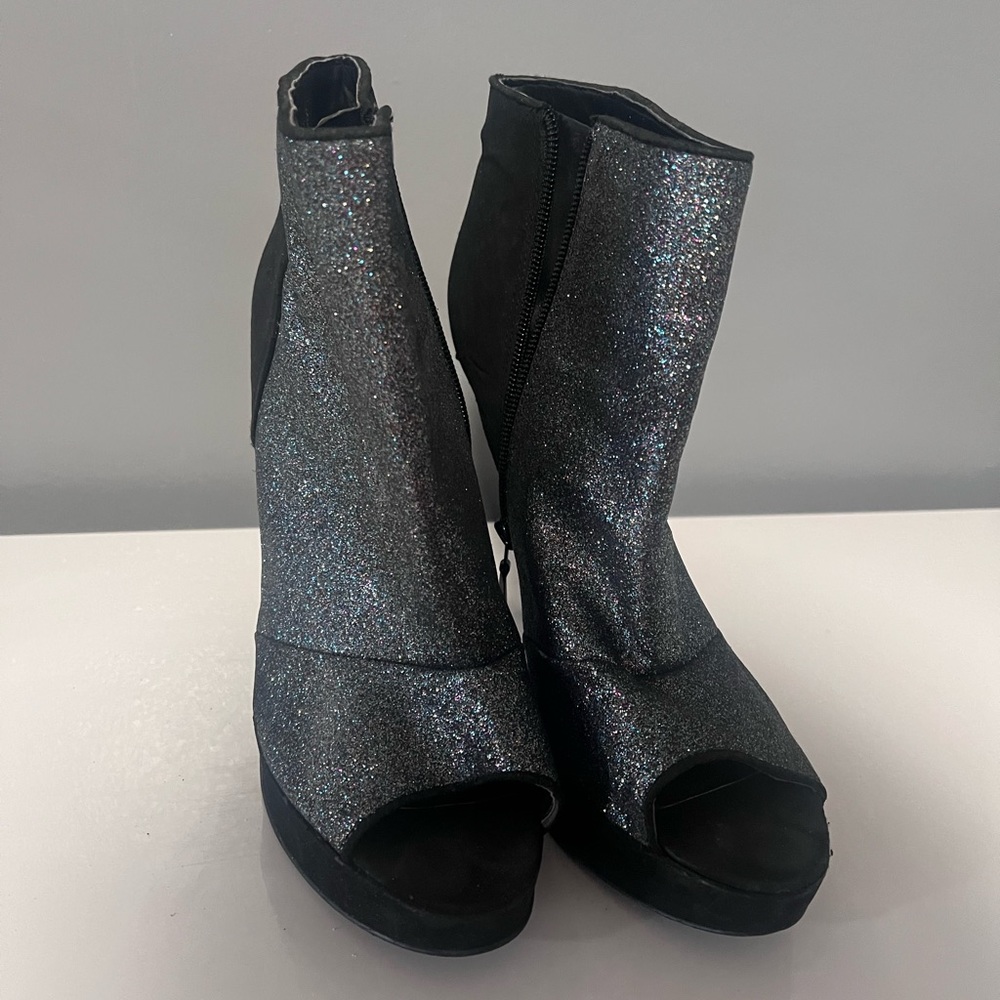 Black and Shimmery Bootie